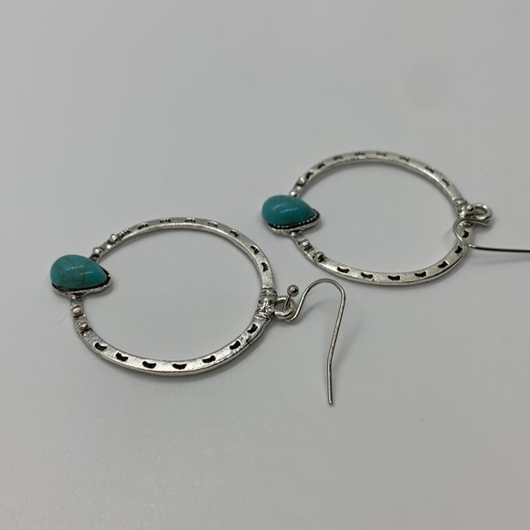 Turquoise Boho 925 Silver Dangle Drop Earrings - Picture 6 of 11